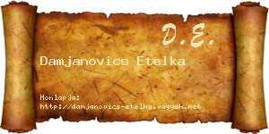 Damjanovics Etelka névjegykártya